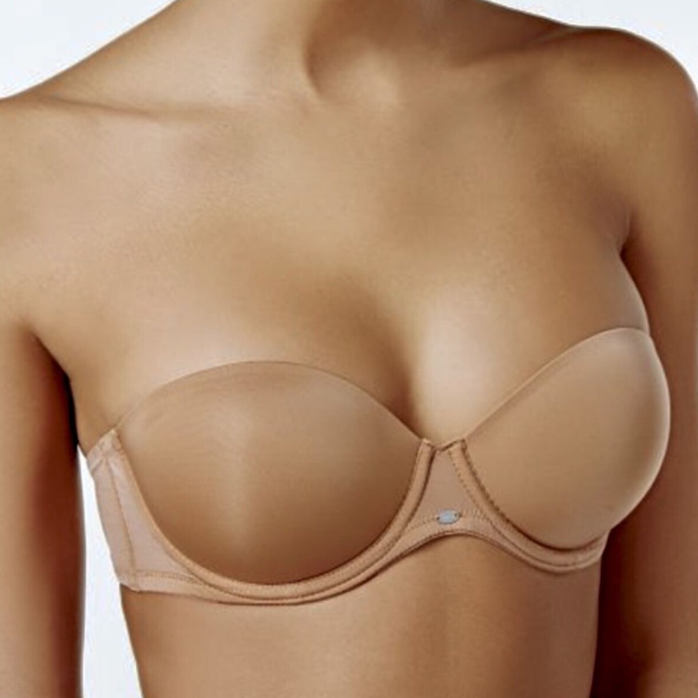 NWOT CALVIN KLEIN Naked Glamour Strapless Convertible Nude Push Up Bra 36C